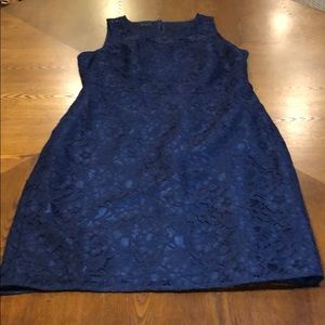 Navy lace mini dress